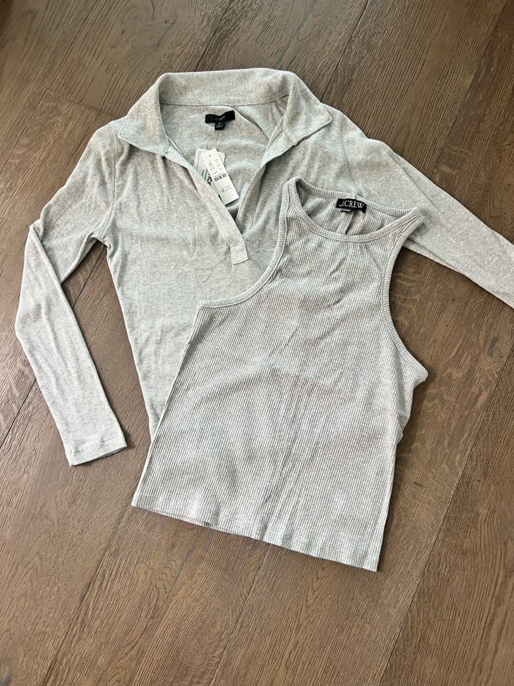 ❤️ J. Crew Light Grey Top Bundle - Grey long sleeve(small) and tank top(medium)